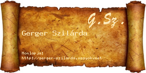 Gerger Szilárda névjegykártya